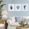 Stupell Industries Blue Chinoiserie Seashells 3pc Framed Print Under Glass Set, design by Courtney Prahl